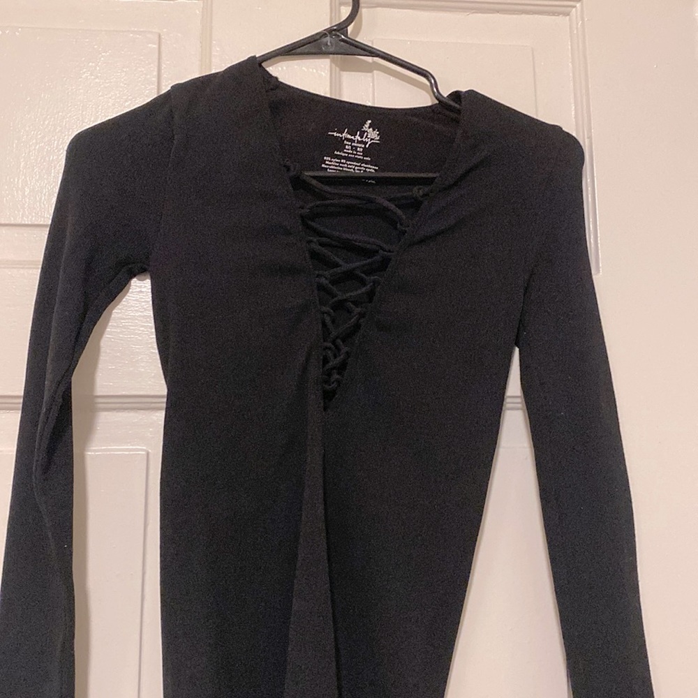 Black Free People V cut top